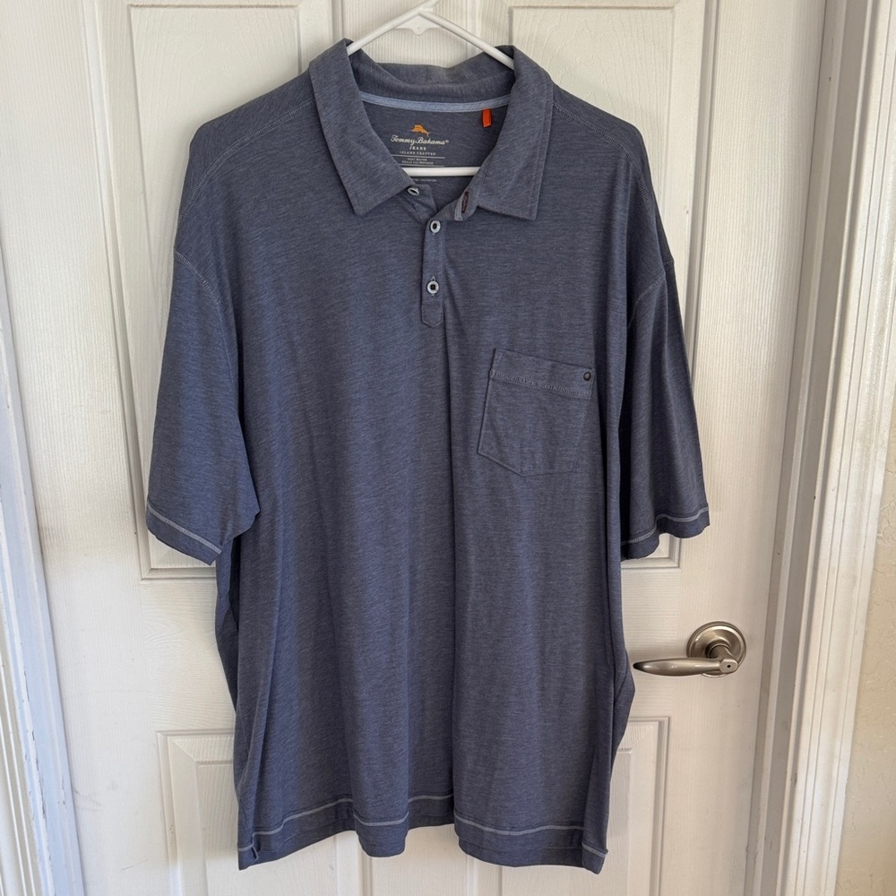 NWOT Men’s Tommy Bahama Slate Polo Shirt 50/50 Size 2 XL